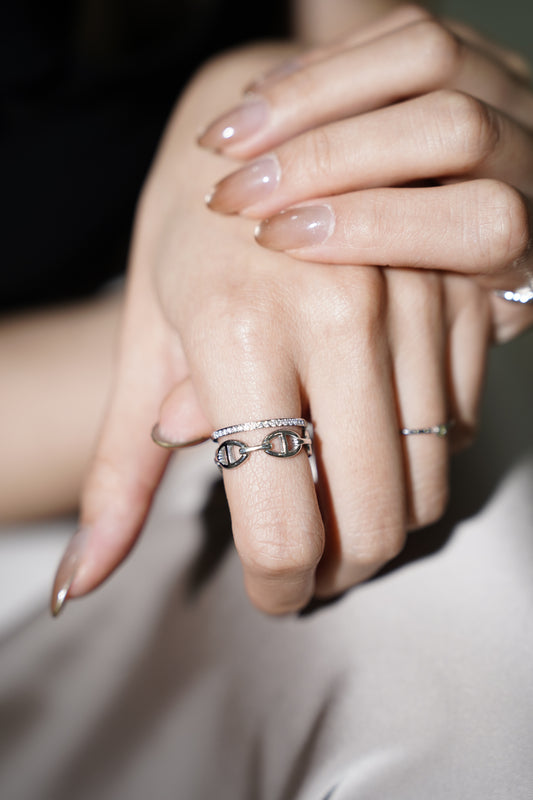 【925 Silver】 Silver Cobalt Ring